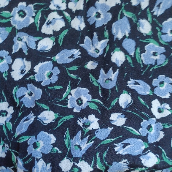 Mango Sz 8 Flower Print Dress Faux Wrap Lilac Black Long Sleeve Front Closure - Picture 14 of 14